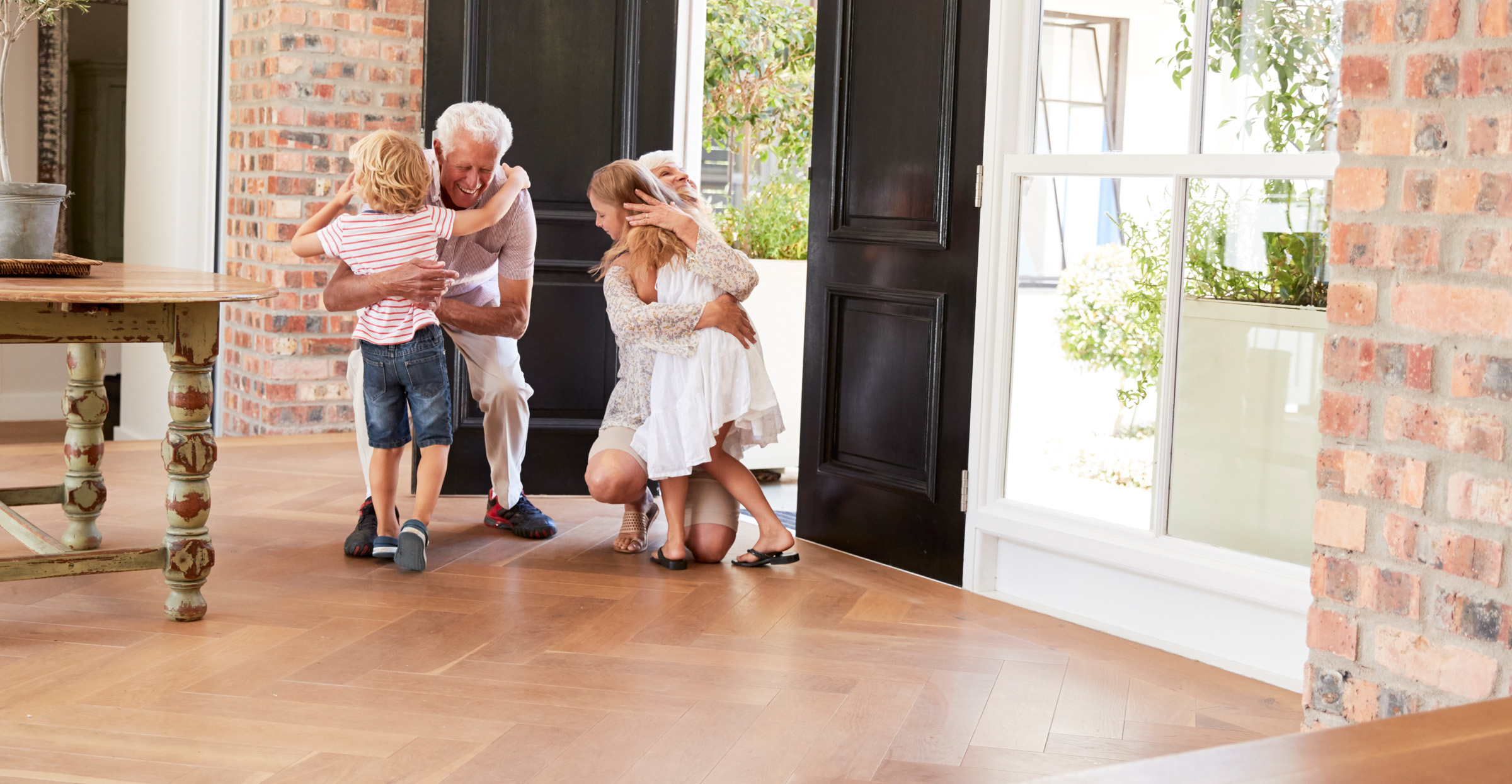 Grandparents visiting grandchildren